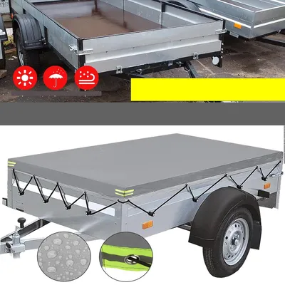 Obrázek produktu pro Plochá plachta na přívěs 207cm x 114cm x 10cm, plachta na přívěs (šedá), Odolná plachta na přívěs pro nákladní automobil s přívěsem