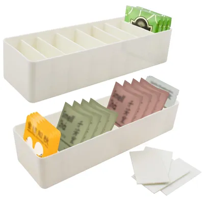 Teebeutel-Organizer 2er-Set, 7 Fächer, 29x9x6 cm, Kunststoff