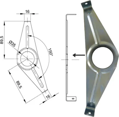 Produktbild von Horn Kettenschutzhalter B0938 Ø=180mm Stahl, bis 38 Zähne, silber