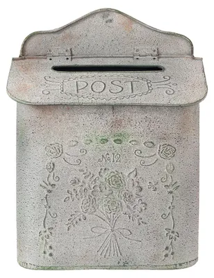 Immagine prodotto di Cassetta per le lettere Clayre & Eef 26x10x35 cm fiori in ferro grigio