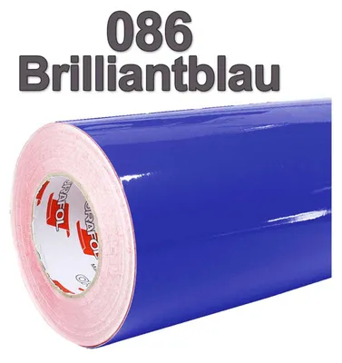 Produktbild von (5,60€/m²) Oracal® Möbelfolie 086 Brillantblau Glanz 31,5 cm Breite Laufmeterware selbstklebende Folie Plotterfolie Klebe Folie Oracal 621 Küchenfolie