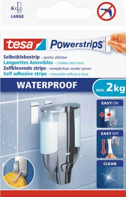 Produktbild von tesa Klebestück Powerstrips Waterproof 59700-00000 6 St./Pack.