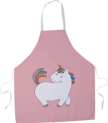 Produktbild von Mr. & Mrs. Panda Schürze Einhorn Stolzieren - Rot Pastell - Geschenk, Kochbekleidung, Kochschürze, Grillschürze, Reiten, Pferd, Unicorn, Bunt, Einhörner, Küchenzubehör
