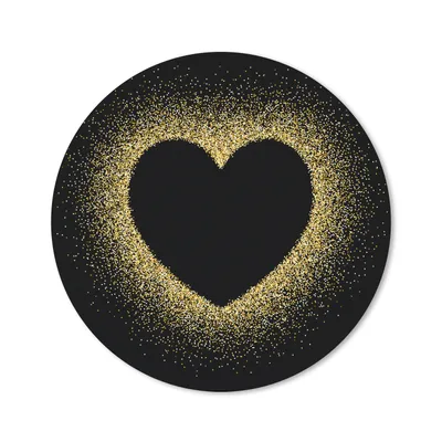 Produktbild von MuchoWow® Mauspad Mousepad Goldenes Herz auf schwarzem Hintergrund 40x40 cm - Mousepads - Maus Mat - Pad - Mausunterlage - Schreibtisch Accessoires