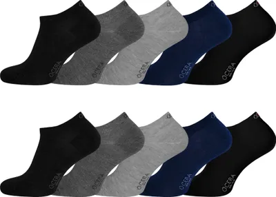 Produktbild von OCERA 10 Paar Sneaker Socken Uni für Damen & Herren in verschiedenen Farben - Grau-Mix 39/42