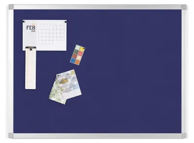 Zdjęcie produktu dla Tablica korkowa z filcu z ramą aluminiową - 60x45 cm, kolor niebieski