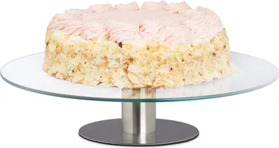 Produktbild von relaxdays talerz na ciasto srebrny 30,0 cm