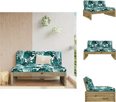Produktbild von vidaXL Mittelsofa 120x80 cm Kiefernholz Imprägniert - Gartensofaelemente