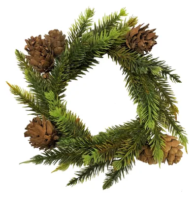 Produktbild von Künstlicher Tannenkranz Ø15-17cm. Tannenkranz Türkranz Adventskranz