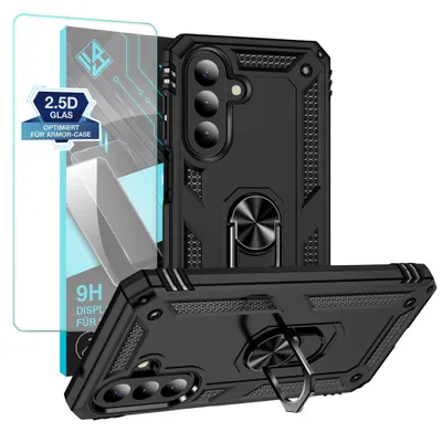 Produktbild von Armor Outdoor Handyhülle für Samsung Galaxy A27 5G Handy Panzer Case Schutzhülle mit 9H Displayglas Displayschutz Farbe: Schwarz