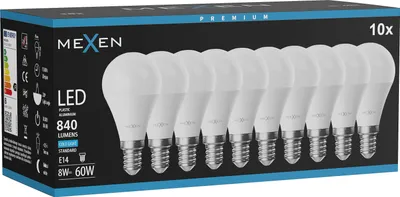 Produktbild von Mexen Nova 10x LED-Glühbirne E14, G45, 8W, Kalt - 6500K, 840 lm - L101-E14-0865-01x10