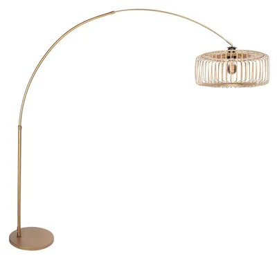 Produktbild von Steinhauer - stehlampe - Sparkled Light - bronze natürlich - bambus metall - bogenlampe - E27 - 4310BR