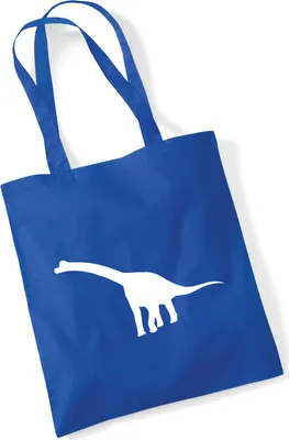 Produktbild von Huuraa Jutebeutel Brachiosaurus Dinosaurier 10 Liter Bright Royal Baumwolle Tasche Geschenkidee