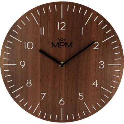 Produktbild von MPM-Quality Lines Wanduhr Holz lautlos Dunkelbraun 30 cm