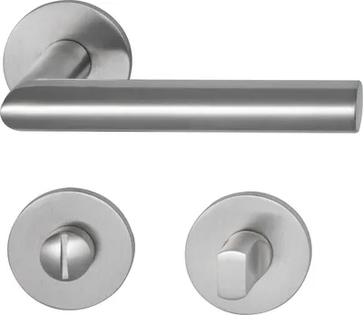 Image de MARCHESI Garniture à béquilles GAUCHE sur rosace plate WC, inox mat