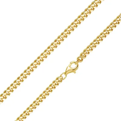 Zdjęcie produktu dla MATERIA, męska złota łańcuch pancerny, srebro próby 925, pozłacany, łańcuch o grubości 4 mm, solidny, z diamentami. Wyprodukowano w Niemczech. Model: K92