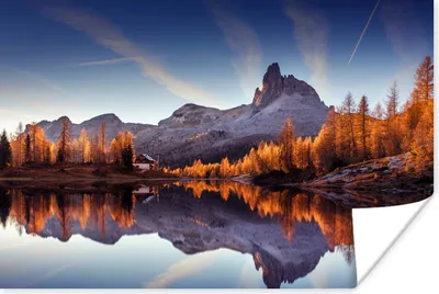 Produktbild von MuchoWow® Poster Berge - Bäume - Herbst - See - Natur 120x80 cm - Bilder
