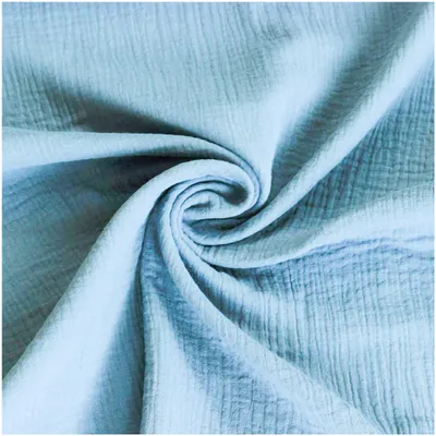 50x130cm Musselin Stoff uni Oeko-Tex zertifiziert Meterware Mulltuch Baumwolle eisblau