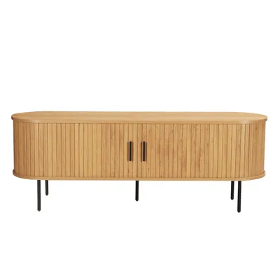 Produktbild von Möbilia Lowboard | 2 Schiebetüren | B 150 x T 40 x H 55 cm | natur – schwarz | 32020003 | Serie LOWBOARD