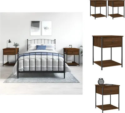 Produktbild von vidaXL Nachttische 2 Stk. Braun Eichen-Optik 44x45x58 cm Holzwerkstoff -  Nachttische