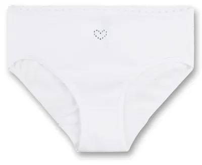 Produktbild von Sanetta Mädchen-Unterhose weiß Strassherz Jazzpant | Kinder-Unterhose