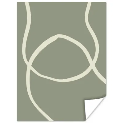 Produktbild von MuchoWow® Poster Linien - Figuren - Abstrakt - Grün 30x40 cm - Wandplakat - Poster Kinderzimmer