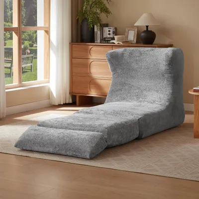 Image de Fauteuil inclinable relax tissu chenille, confortable pour salon ou chambre, design moderne