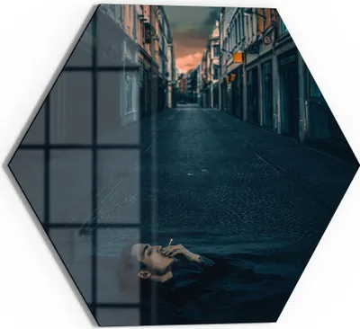 Produktbild von DEQOART Glasbild Echtglas 55x48 cm 'Reflexionsmoment' Wandbild Bild modern Deko