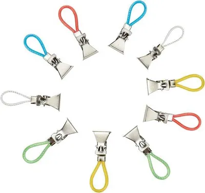 Immagine prodotto di Fermagli per asciugamani, confezione da 10 - Colori retrò - Metallizzati - Antivento