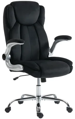 Produktbild von Ergonomischer Bš¹rostuhl mit hoher Rš¹ckenlehne, klappbaren Armlehnen, Federkernsitz, h?henverstellbar, schwarz