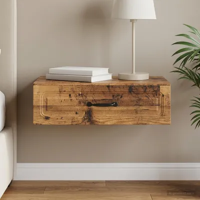 Image de vidaXL Table d'appoint murale en bois ancien 59 x 34,5 x 17 cm