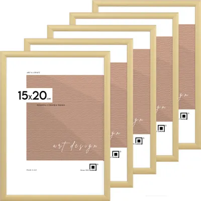 Produktbild von LUCA® Aluminium Frames, 5er-set Bilderrahmen, Farbe Gold, 15x20 cm