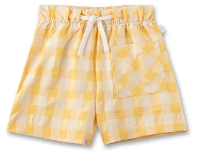 Produktbild von Sanetta Pure Mädchen-Shorts gelb kariert aus Seersucker 92