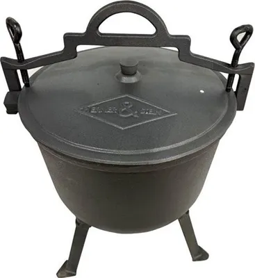 Image de Marmite en fonte avec couvercle, pour le camping et les feux de camp, haute qualité, 8 l
