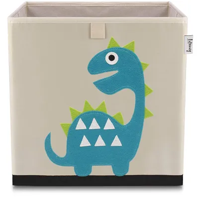 Image de Boîte de rangement en tissu pour enfant "dinosaure diplodocus", compatible Ikea Kallax Lifeney