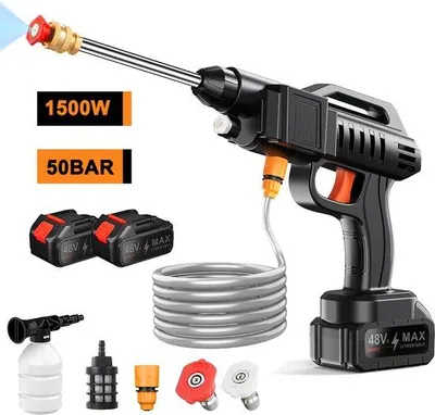 Obrázek produktu pro Vysokotlaký čistič 1500 W – bezdrátový – 21 V akumulátor – vodní pistole – příslušenství k myčkám