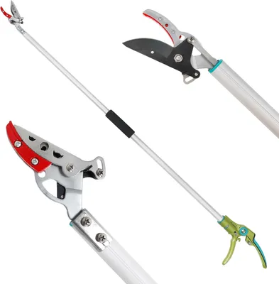 Obrázek produktu pro Zahradní nůžky - nůžky na živé ploty - s dlouhým dosahem - hliníková rukojeť - 130 cm - stříbrné