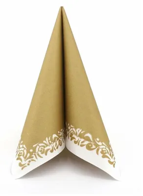 Produktbild von Airlaid Serviette Romantique in Gold, 40 x 40 cm, 50 Stück - APARTina