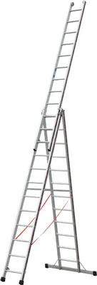 Produktbild von Euro-Profi Mehrzweckleiter 3-tlg. Mod. S307 - Sprossenanzahl: 3 x 12, max. Arbeitshöhe: 9,30 m