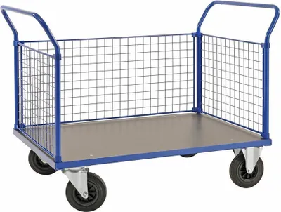 Produktbild von Dreiwandwagen 1.366 x 800 x 1.020 mm, Traglast: 500 kg - blau