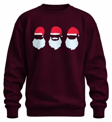 Immagine prodotto di Tre Babbi Natale - Regalo di Natale Maglione di Natale Unisex, Borgogna, 3XL