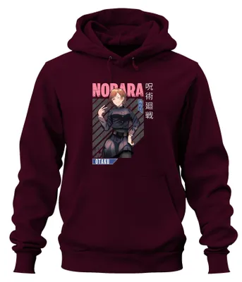 Immagine prodotto di Nobara Jujutsu Kaisen Anime Estetica Otaku Regalo Manga Vintage Unisex Felpa con cappuccio, Borgogna, XXL