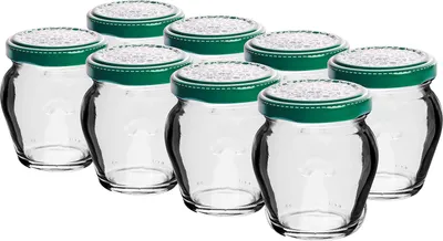 Produktbild von glas 106ml mit farbigem Deckel 53 (8Stk)
