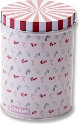 Produktbild von Zenker Gebäck- und Aufbewahrungsdose The Christmas Candy Shop Box  Ideal für Weihnachtssüßigkeiten, Ø11x15cm, 1330 ml