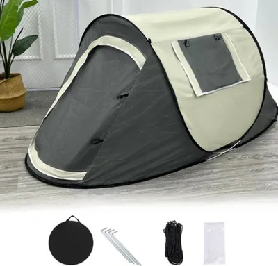 Produktbild von Automatik-Schnellaufbauzelt 190T Silberbeschichtung UV-Schutz wasserdicht 1-2 Personen Campingzelt
