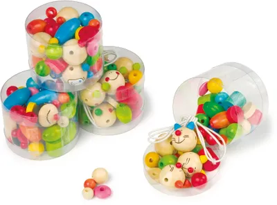 Immagine prodotto di Piede piccolo 7696 Divertimento da incordare, con spago e accessori, colorato, 4 pezzi (1 set)