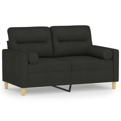 Produktbild von vidaXL 2-Sitzer-Sofa mit Zierkissen Schwarz 120 cm Stoff