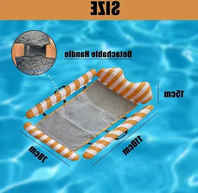 Obrázek produktu pro Plavací kruh s vzduchovým polstrováním – plavací lehátko do bazénu – žluté a bílé