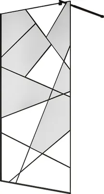 Produktbild von Duschwand für begehbare Duschen - Siebdruck - Schwarz matt - 100 x 200 cm - TRISEO