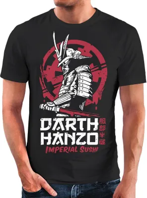 Produktbild von Herren T-Shirt Hattori Hanzo Parodie Darth Vader Movie Film Fashion Streetstyle Neverless® schwarz XXL